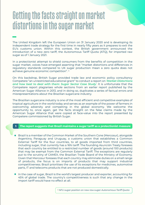 Getting the facts straight on market distortions in the sugar market