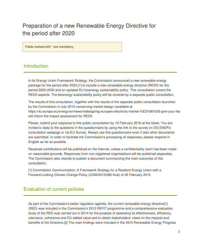 UNICA’s contribution to the EU public consultation on the reform of the RED