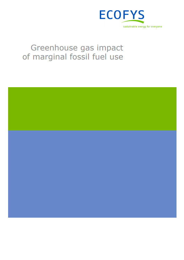 Greenhouse gas impact of marginal fossil fuel use