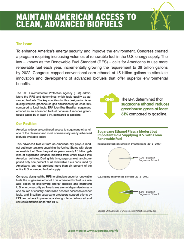 UNICA 2018 RFS Fact Sheet